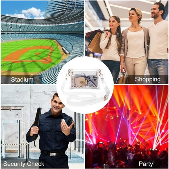 Transparent Clutch Clear Purse Crossbody Shoulder Bags Stadium Approved Bags - Picture 6 of 7